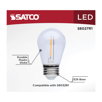 Satco S8027R1 1W S14 LED Light Bulb