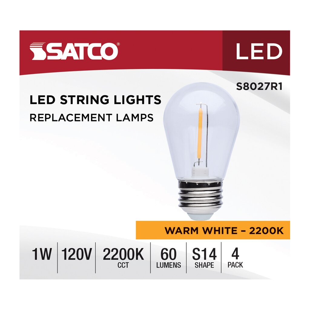 Satco S8027R1 1W S14 LED Light Bulb