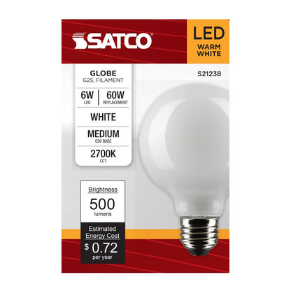 Satco S21238 6W G25 LED Light Bulb