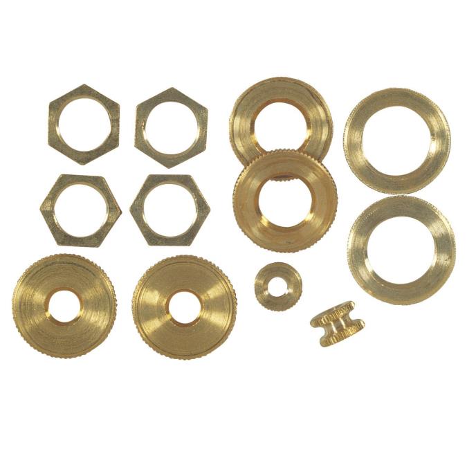 Westinghouse 7015300 LAMP ACCESSORY 12 Assorted Locknuts Solid Brass