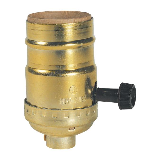 Westinghouse 7041300 LAMP ACCESSORY 250W On/Off Turn-Knob Socket Brass